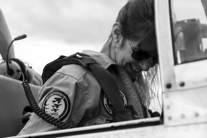 Natascha Wirth in der Pilatus P-3